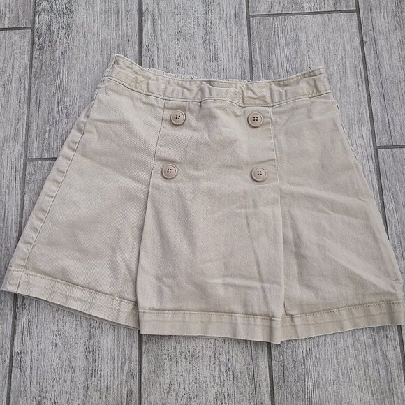 Old Navy Girls Beige Button-Front Uniform Skort Size L (10-12) - Picture 1 of 9